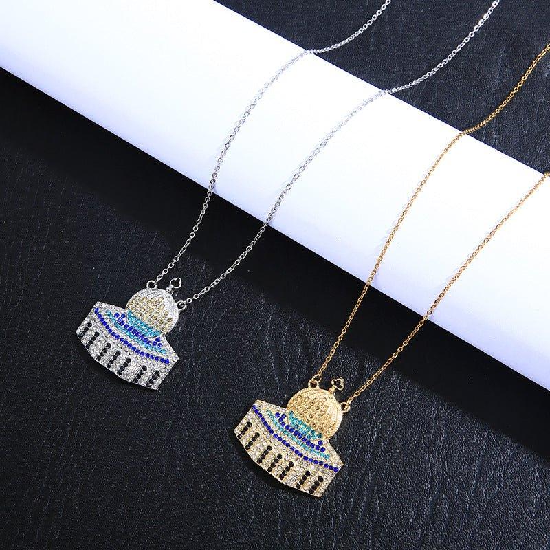 MAC112 Masijid Pattern Keffiyeh Necklace - Mariam's Collection