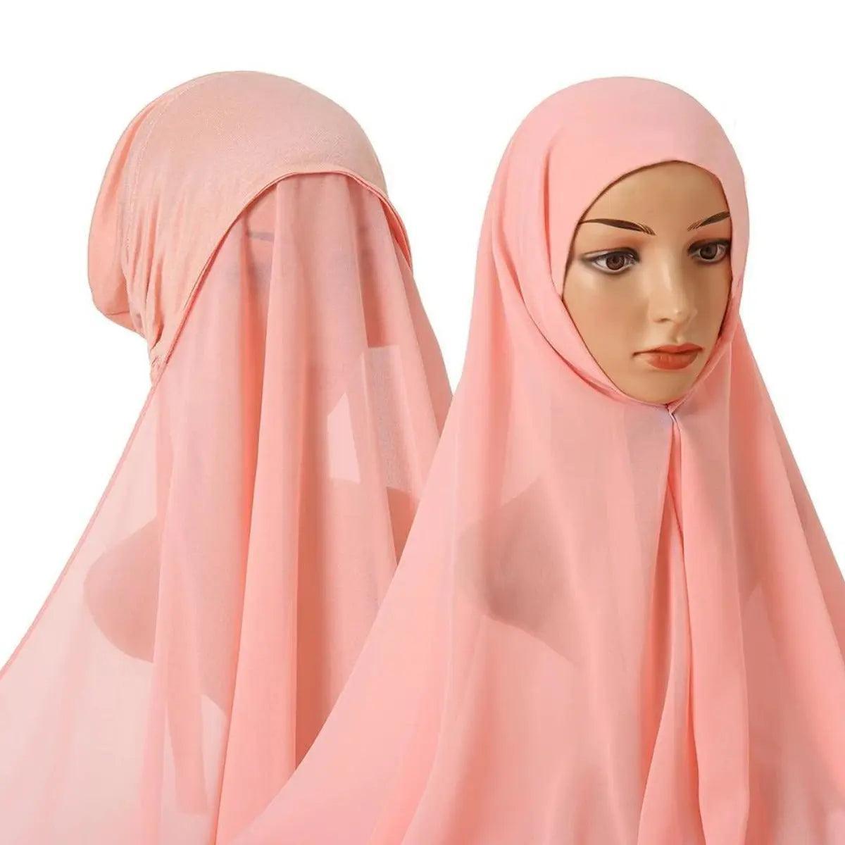 MH004 Chiffon Instant Hijab with Modal Undercap - Mariam's Collection