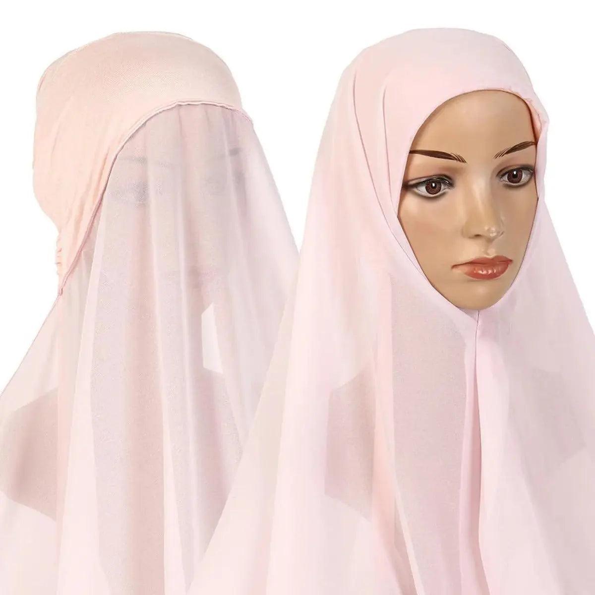 MH004 Chiffon Instant Hijab with Modal Undercap - Mariam's Collection