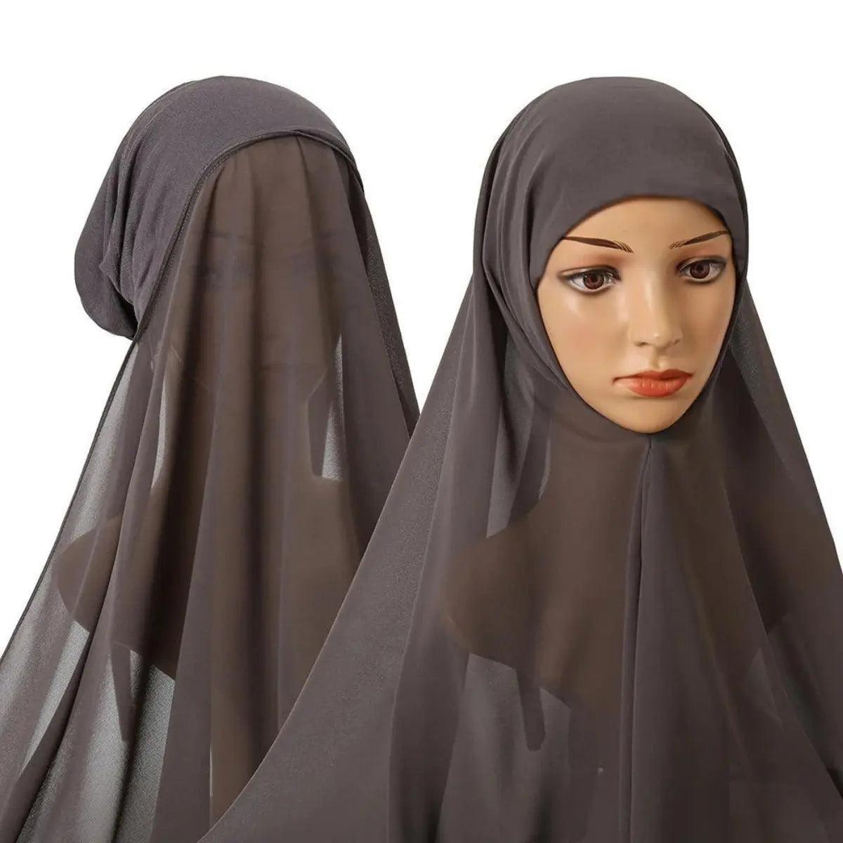MH004 Chiffon Instant Hijab with Modal Undercap - Mariam's Collection