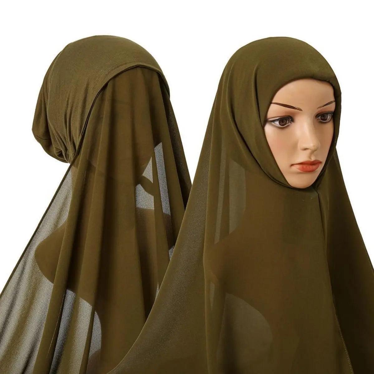 MH004 Chiffon Instant Hijab with Modal Undercap - Mariam's Collection