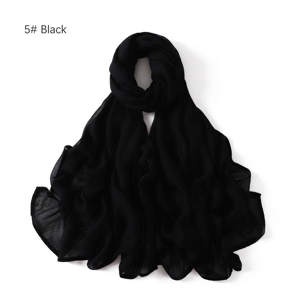MH054 Rayon Solid Color Wide Brim Cotton Hijab - Mariam's Collection
