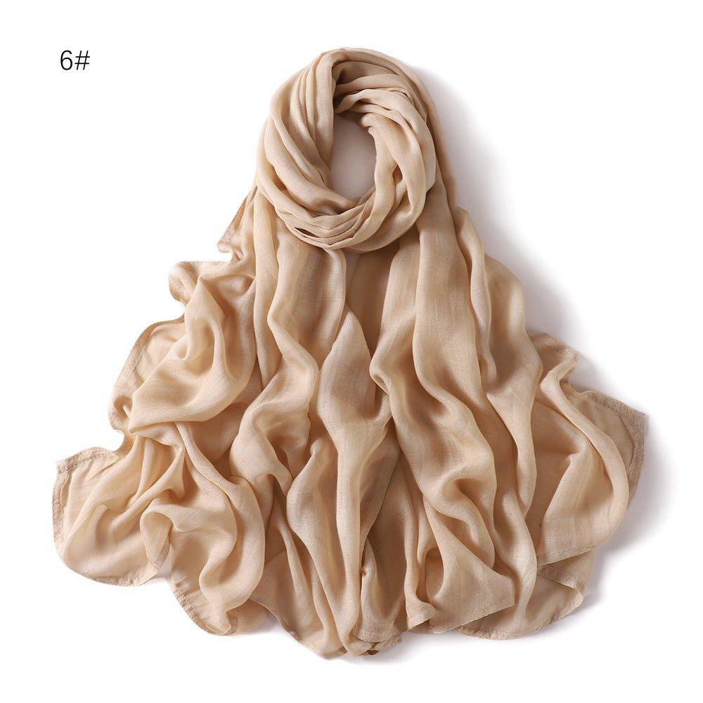 MH054 Rayon Solid Color Wide Brim Cotton Hijab - Mariam's Collection