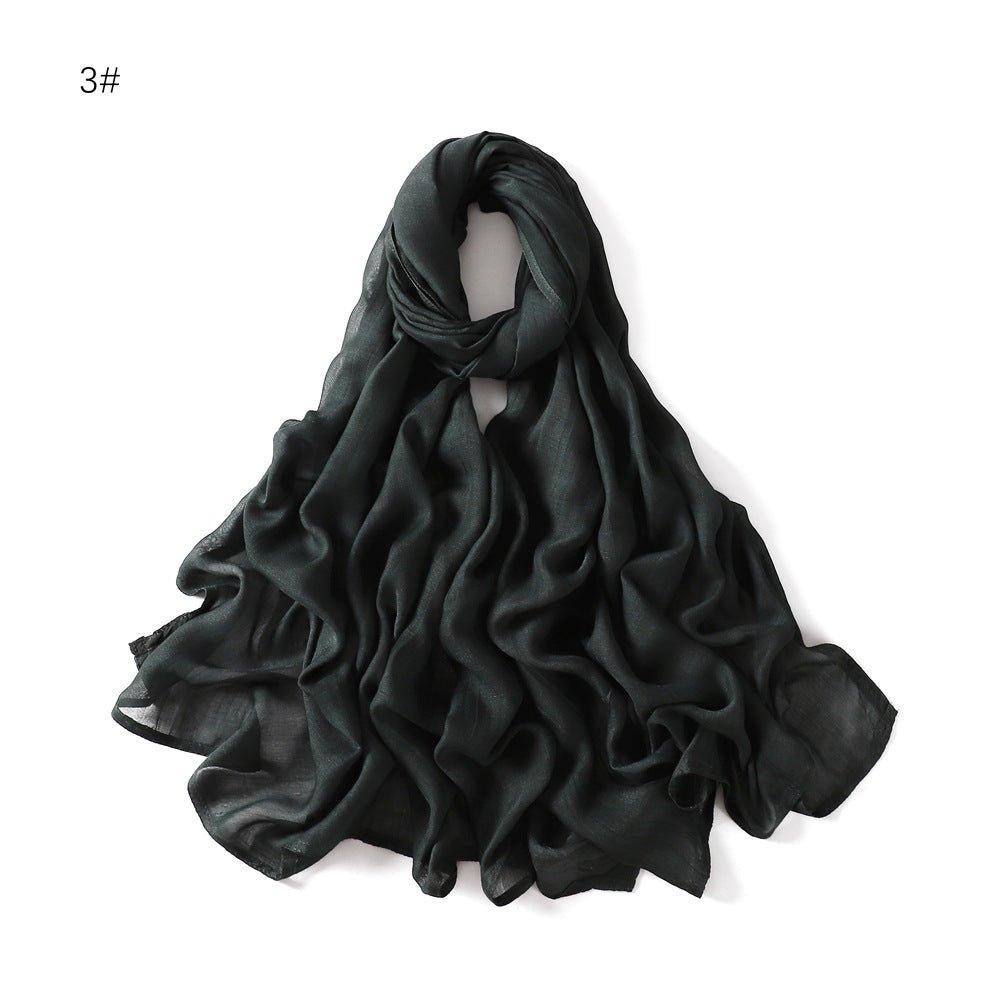 MH054 Rayon Solid Color Wide Brim Cotton Hijab - Mariam's Collection