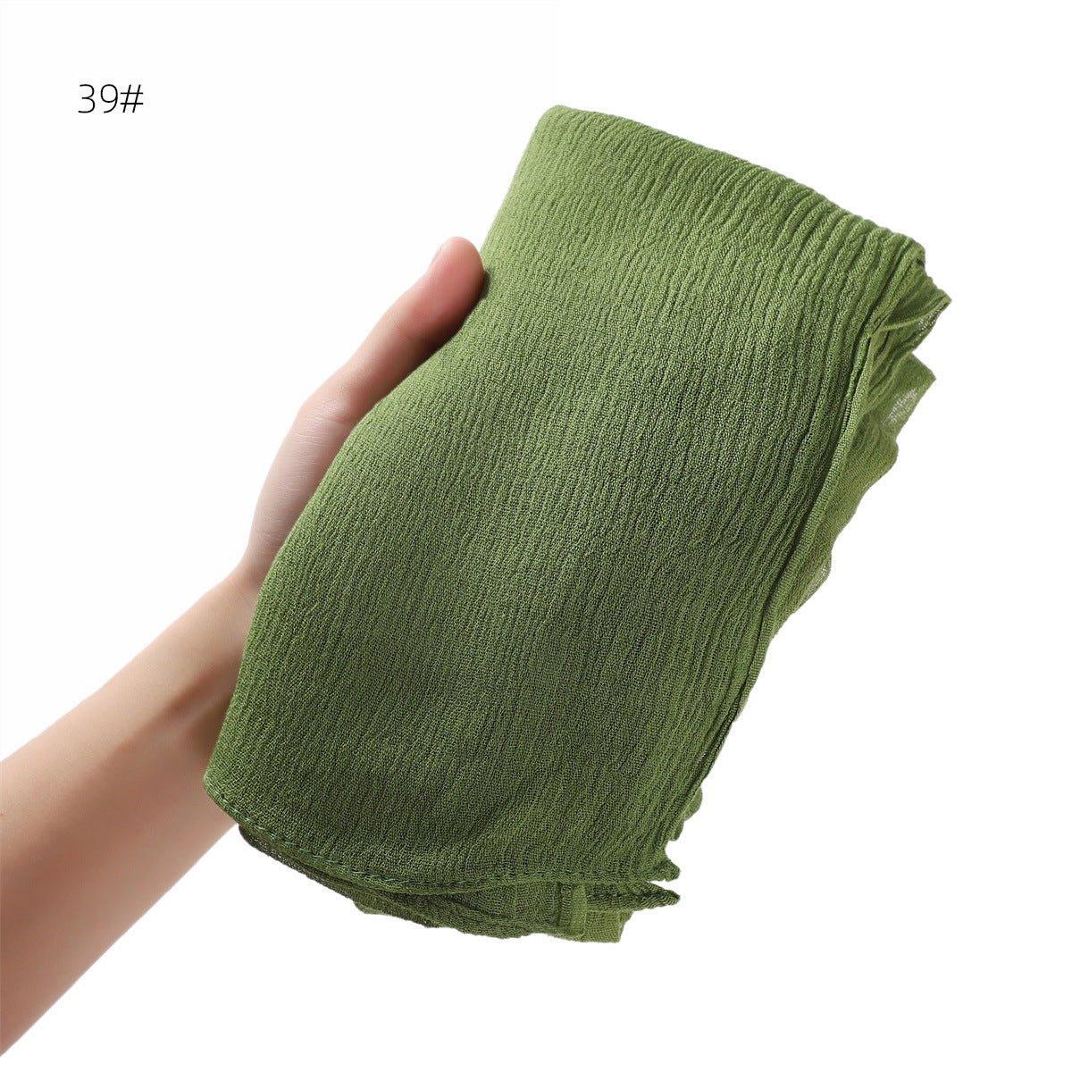 MH056 Simple Pleated Rayon Hijab - Mariam's Collection