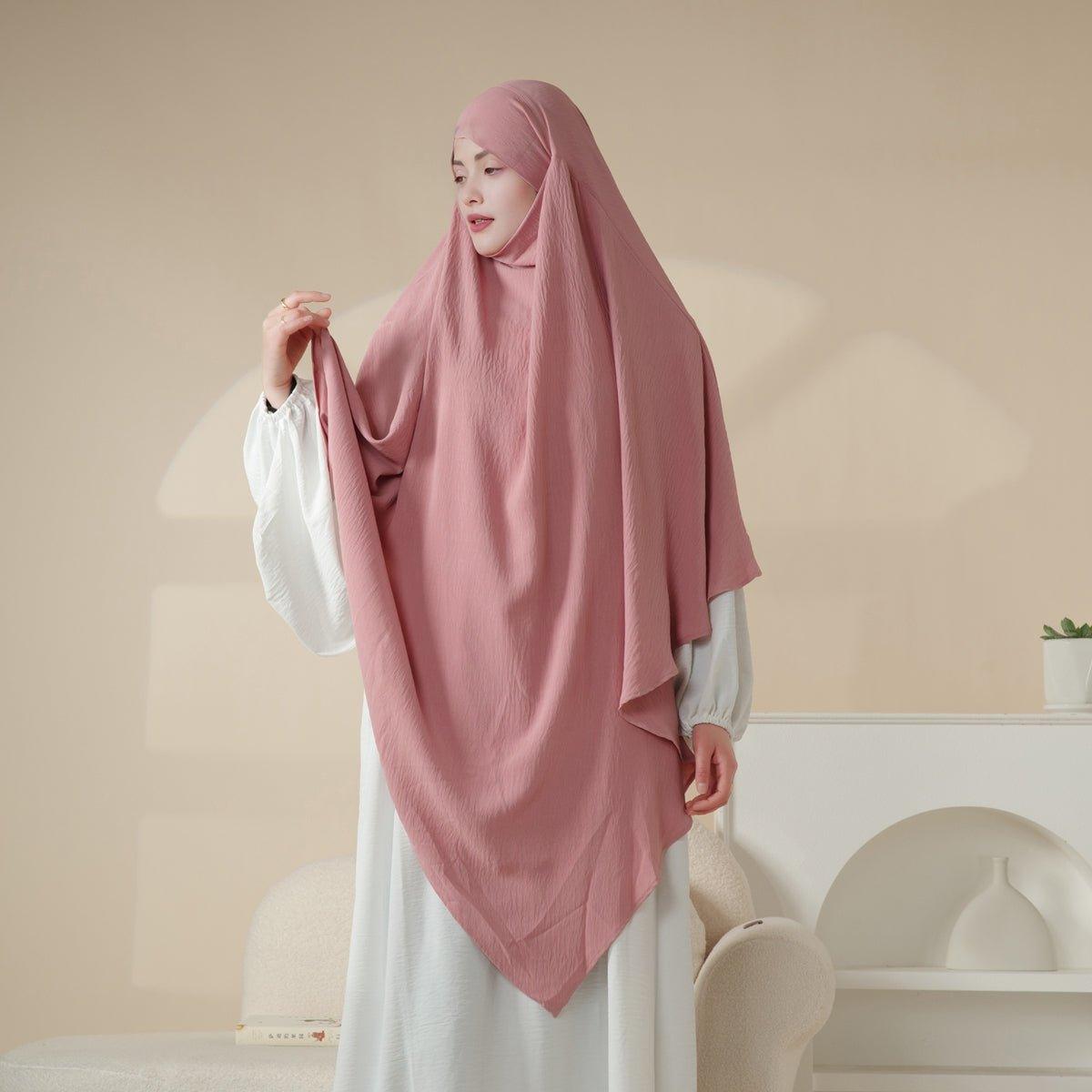 MK005 Crepe One Layer Khimar - Mariam's Collection