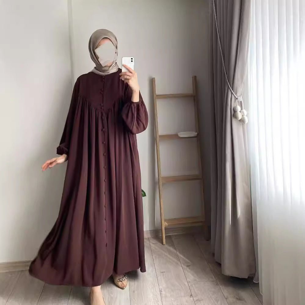 Modest Swinging sleeve Button - down Muslim Abaya (MA174) - Mariam's Collection