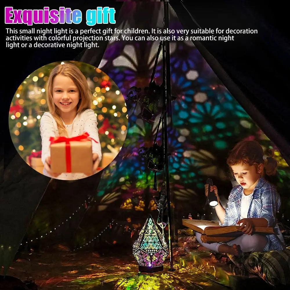 MR034 Polar Star Projection Lamp, Diamond Wooden Colorful Decoration - Mariam's Collection