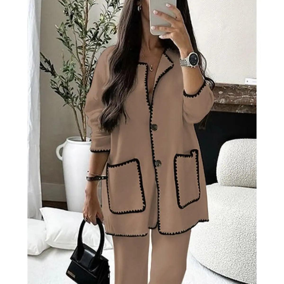 MS004 Fall Chunky Knit Cardigan Sweaters Casual Open Front Set - Mariam's Collection
