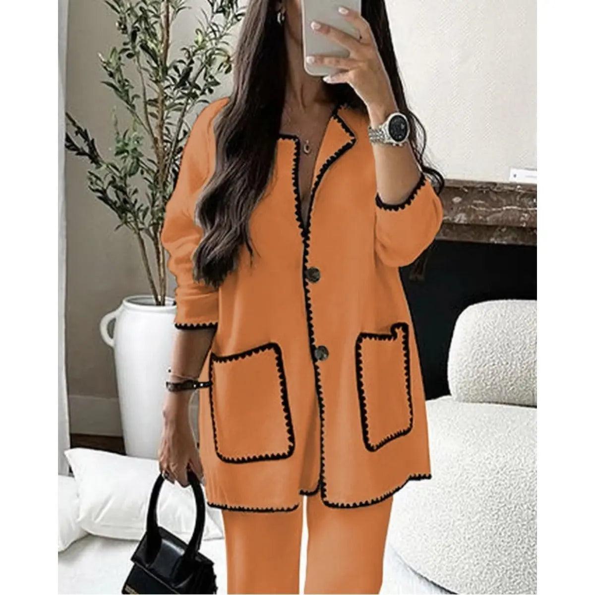 MS004 Fall Chunky Knit Cardigan Sweaters Casual Open Front Set - Mariam's Collection