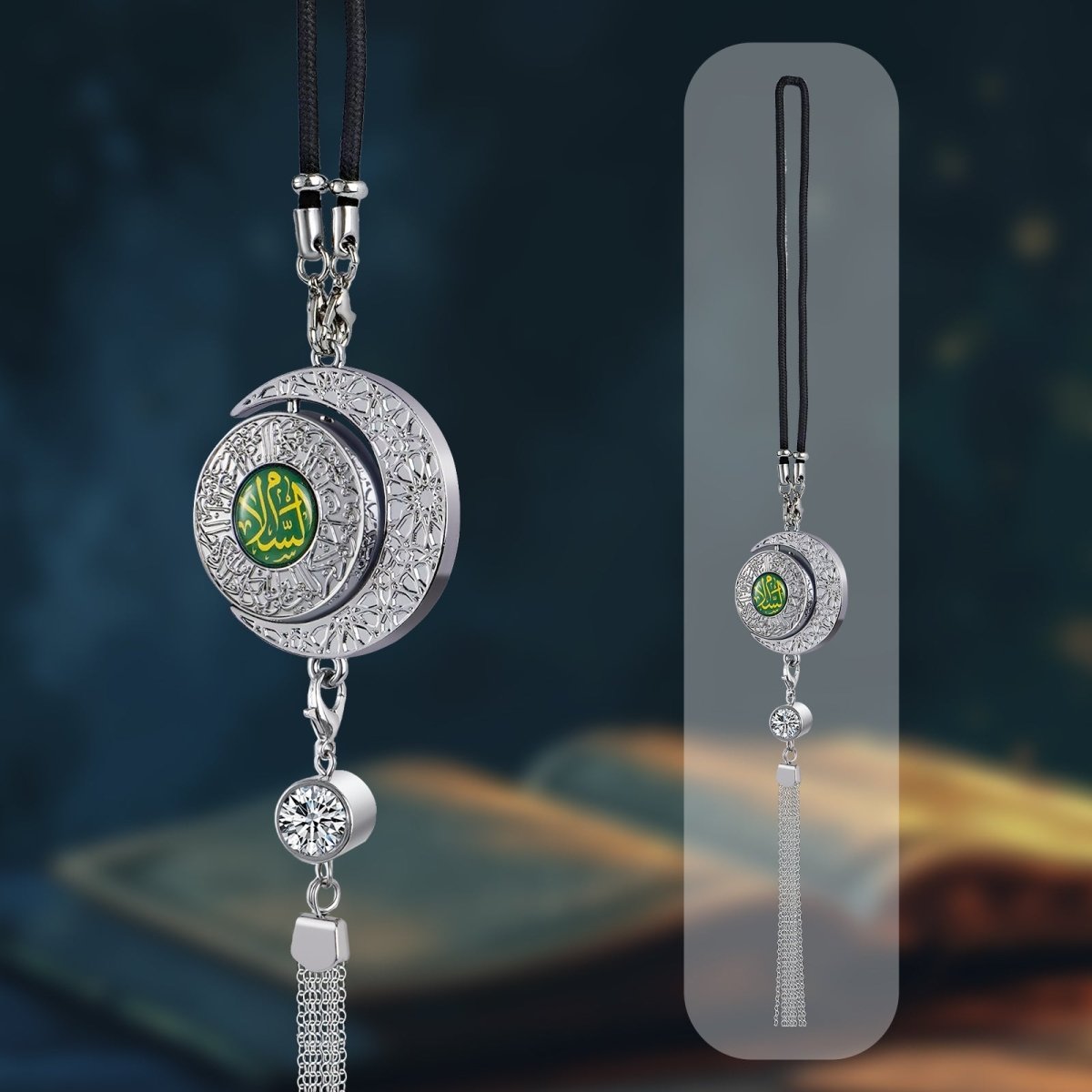 Muslim Car Accessories: Alloy Islamic Hanging Ornaments with Perfume Diffuser (MAC238) - Mariam's Collection
