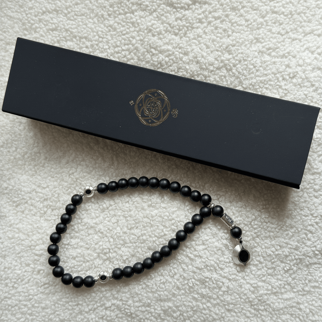 Black Obsidian Muslim Prayer Beads – Matte Tasbeeh Gift