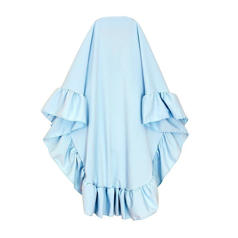 Muslimah Girls Blue Floral Dress & Khimar Set (MKG027) - Mariam's Collection