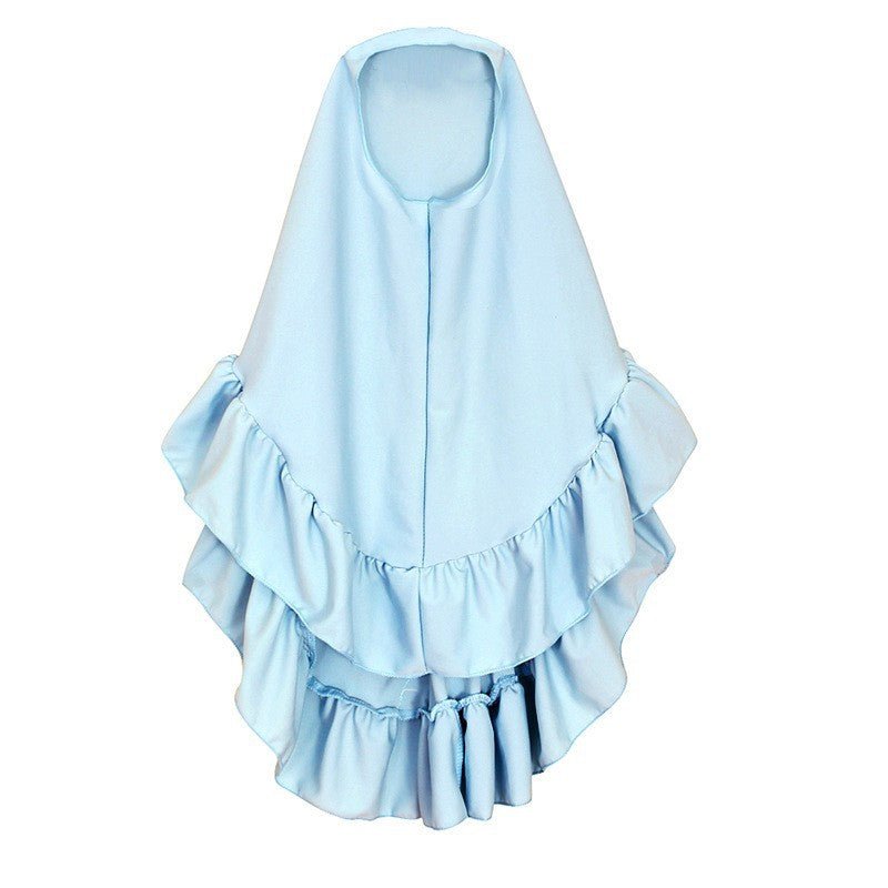 Muslimah Girls Blue Floral Dress & Khimar Set (MKG027) - Mariam's Collection