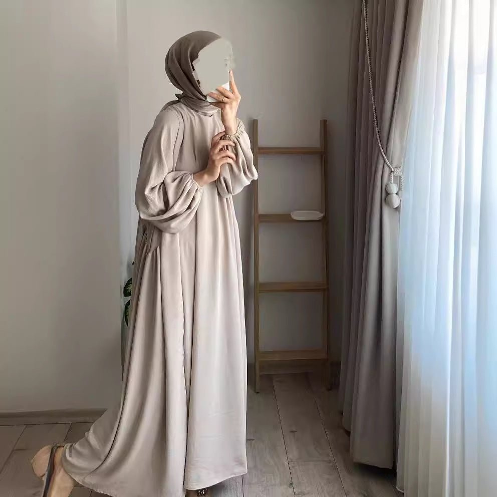 Must - Have Basics: Relaxed Fit Lantern Sleeves Crepe Abaya (MA190) - Mariam's Collection