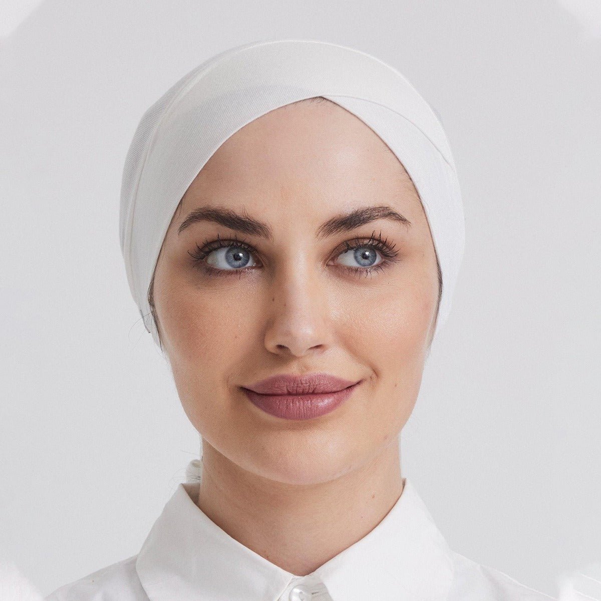 Premium Modal Cotton Cross - Strap Design Hijab Cap with Adjustable Brim. (MH116) - Mariam's Collection