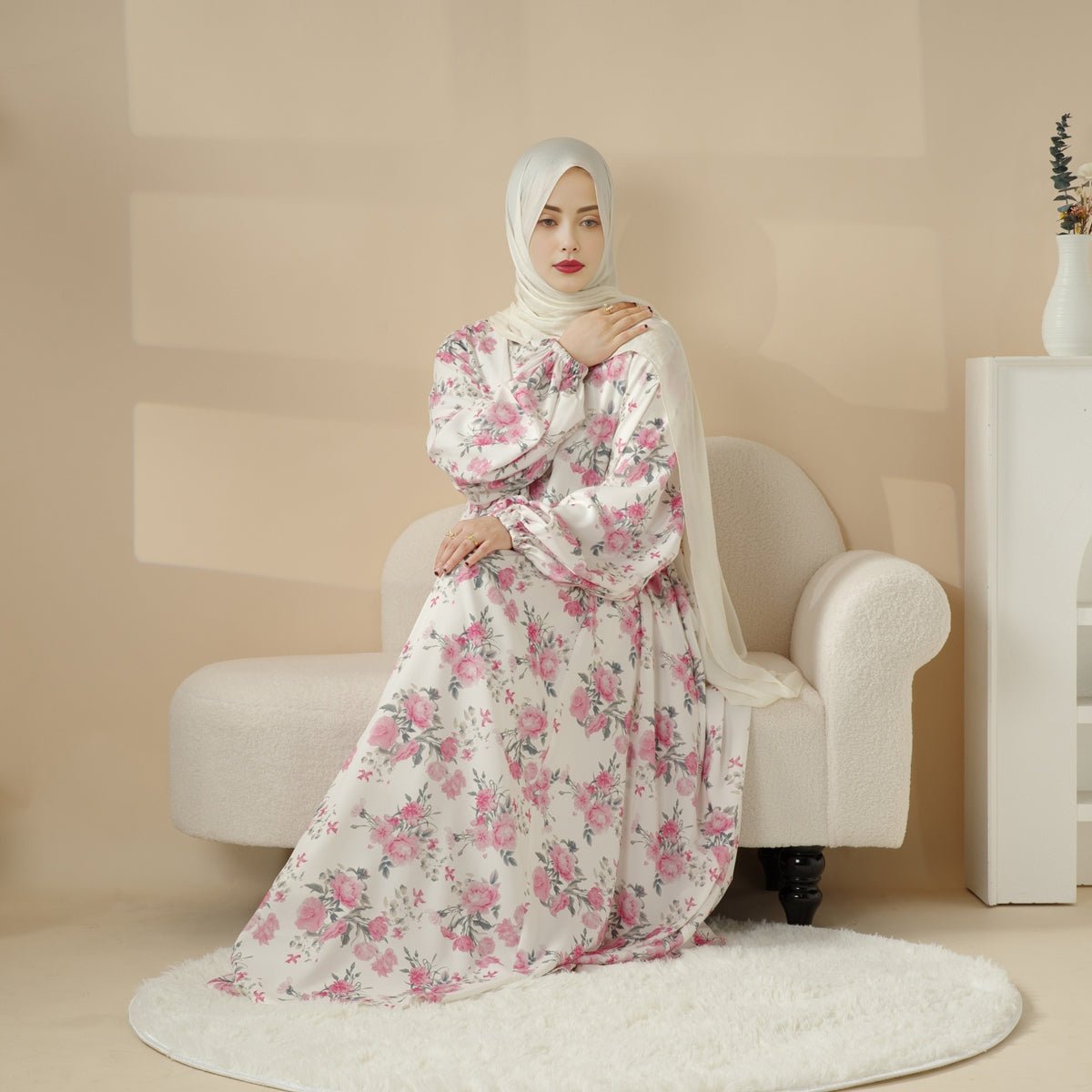 Printed Reversible Abaya (MA082) - Mariam's Collection