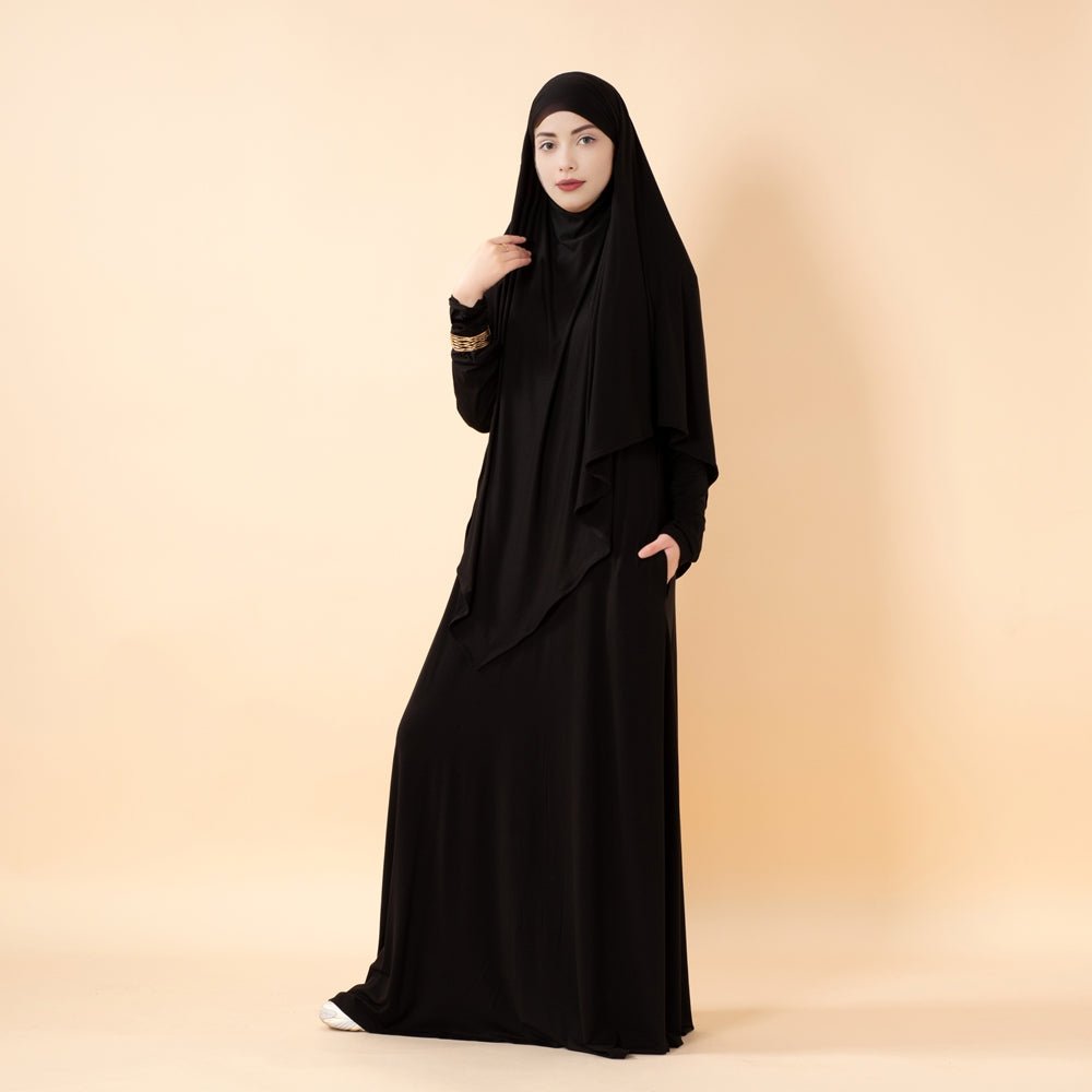 Serenity Veil Set | Premium Lenzing™ Modal Khimar & Dress Two - Piece Set (MK026) - Mariam's Collection