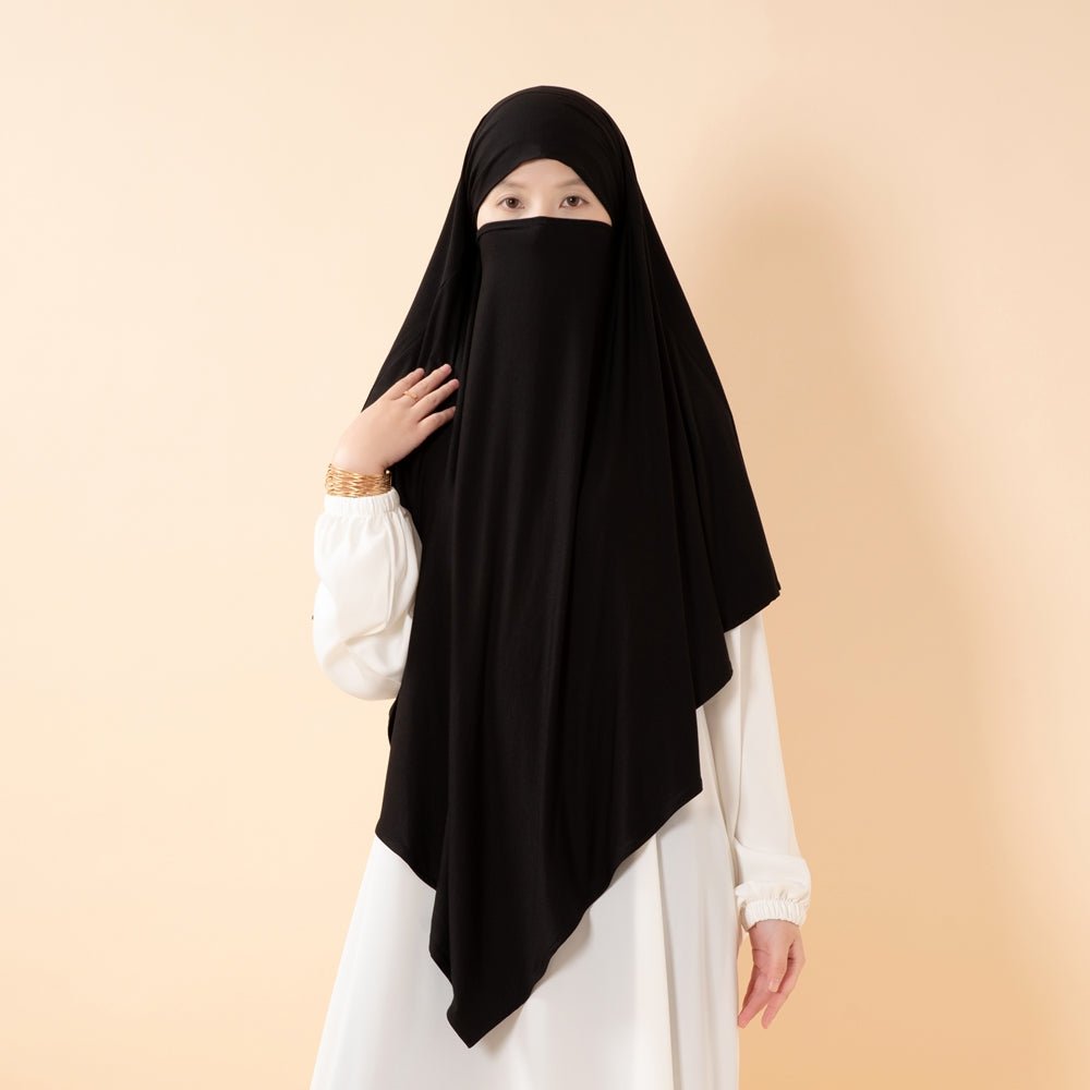 Serenity Veil Set | Premium Lenzing™ Modal Khimar & Dress Two - Piece Set (MK026) - Mariam's Collection