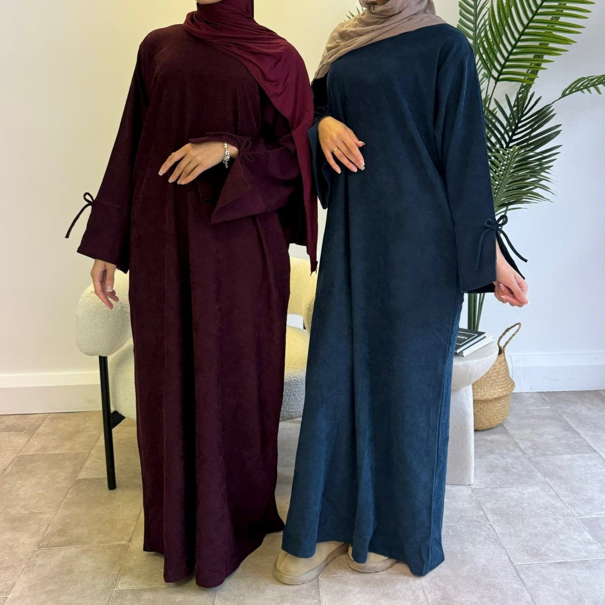 Mini Bow Sleeve Abaya | Simple Lace-Up Modest Abaya for Everyday Wear
