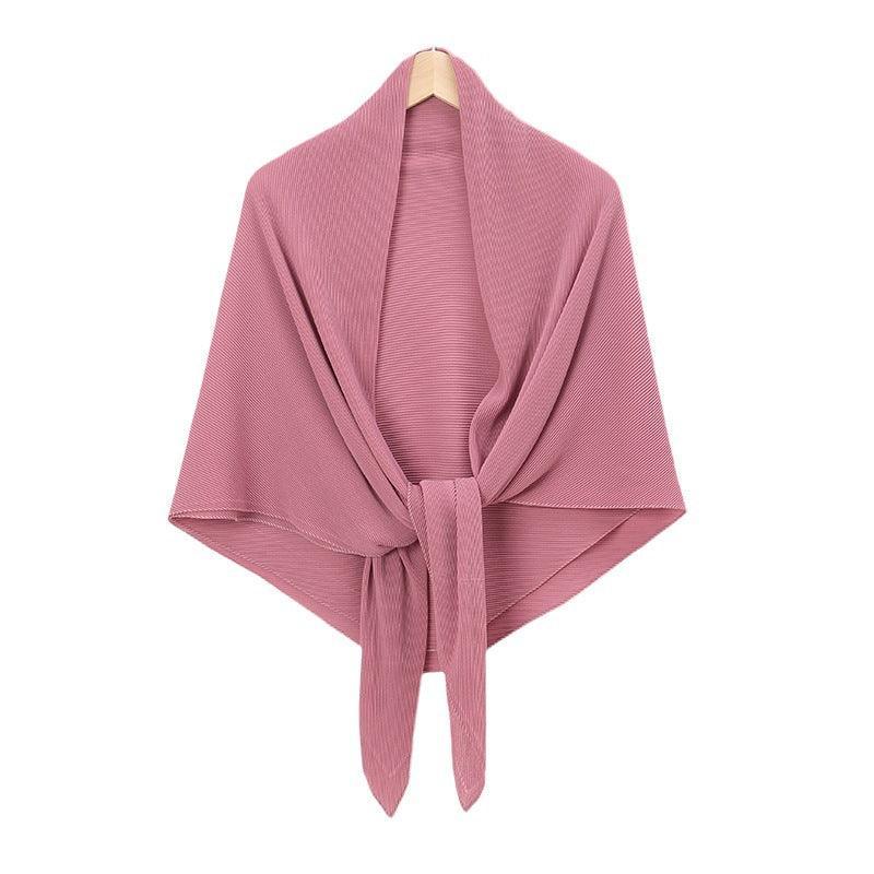 Solid Color Crinkle Chiffon Hijab - Lightweight Scarf for Women - Mariam's Collection