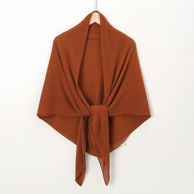 Solid Color Crinkle Chiffon Hijab - Lightweight Scarf for Women - Mariam's Collection