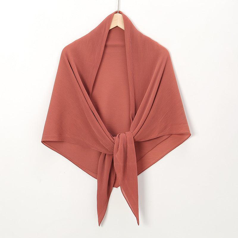 Solid Color Crinkle Chiffon Hijab - Lightweight Scarf for Women - Mariam's Collection