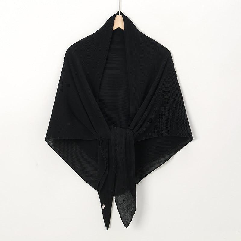 Solid Color Crinkle Chiffon Hijab - Lightweight Scarf for Women - Mariam's Collection