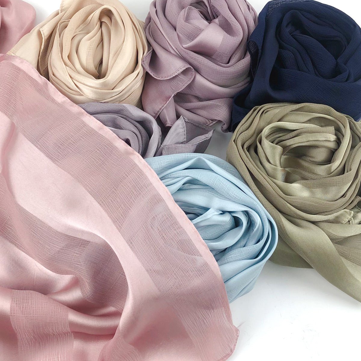 Striped Crinkle Chiffon Hijab with Organic Texture (MH143) - Mariam's Collection