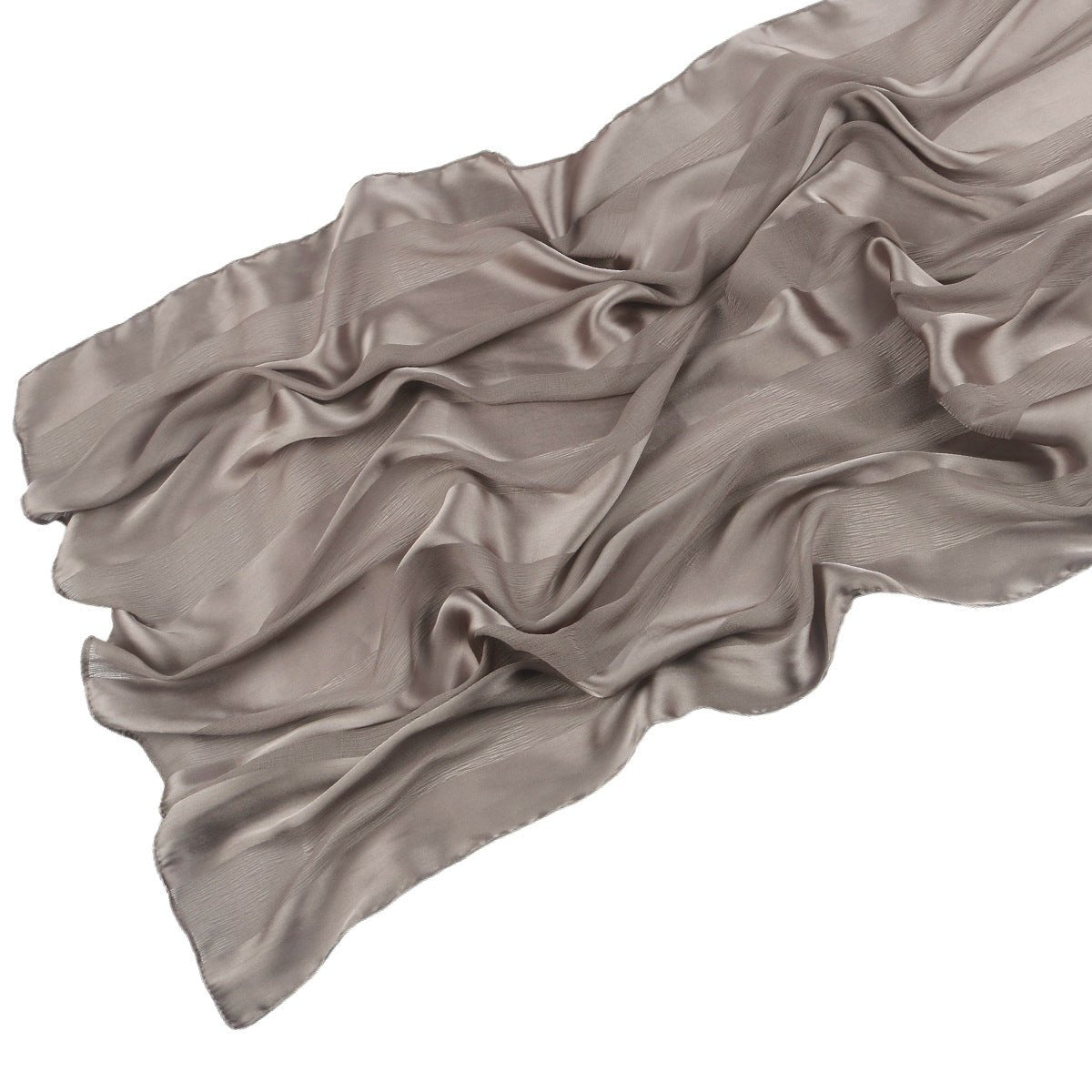 Striped Crinkle Chiffon Hijab with Organic Texture (MH143) - Mariam's Collection
