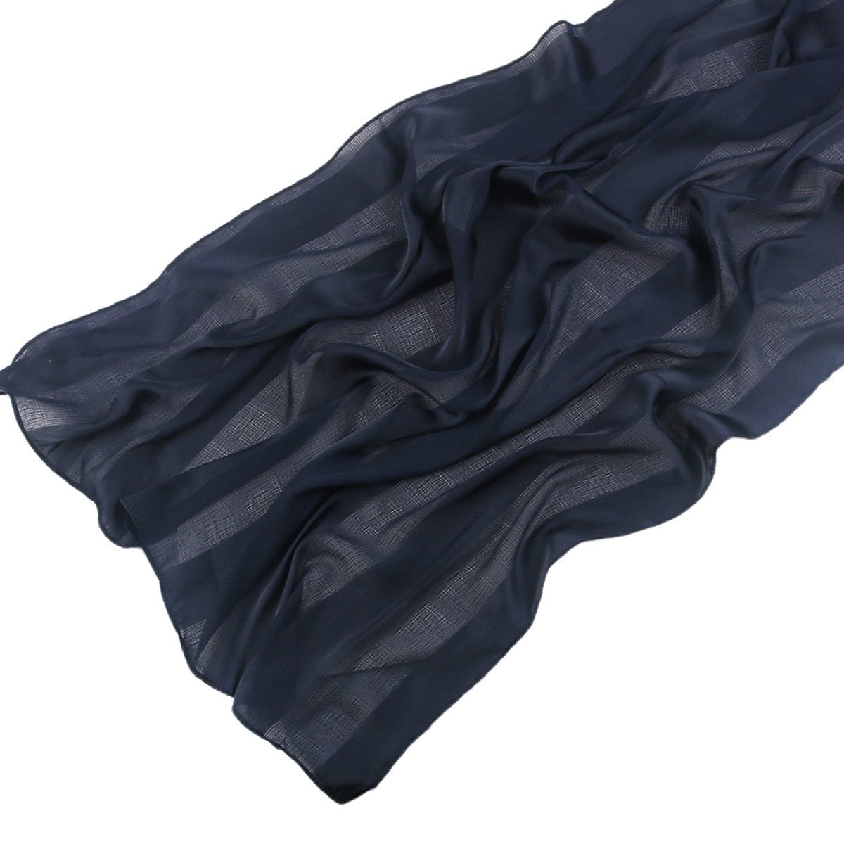 Striped Crinkle Chiffon Hijab with Organic Texture (MH143) - Mariam's Collection