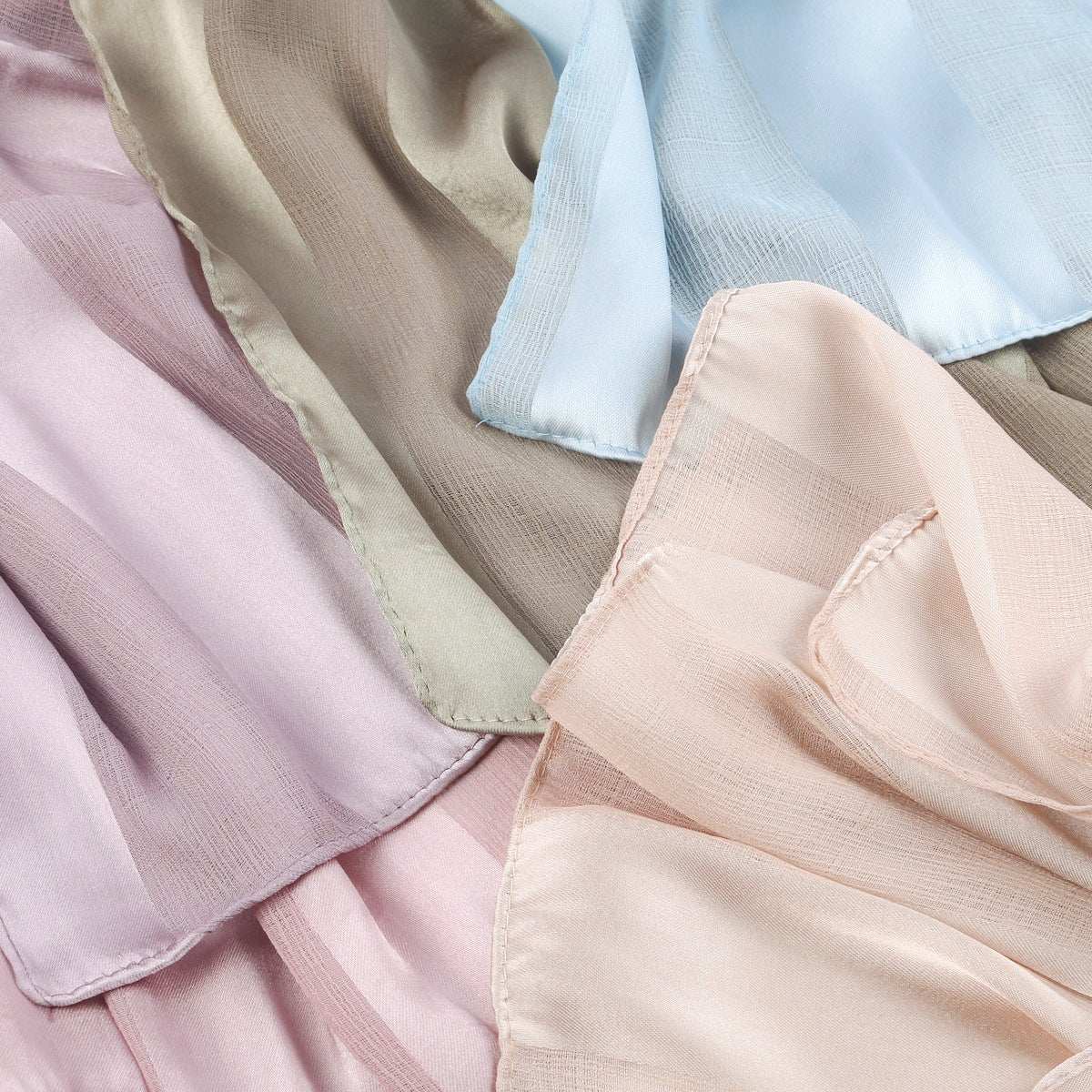 Striped Crinkle Chiffon Hijab with Organic Texture (MH143) - Mariam's Collection