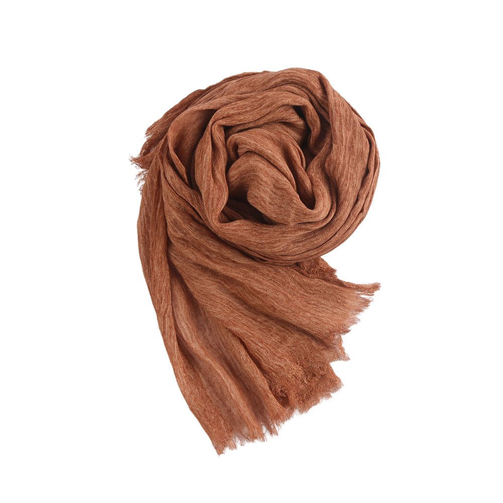 Textured Rayon Crinkle Hijab in Solid Hues Breathable Women's Wrap Hijab (MH145) - Mariam's Collection
