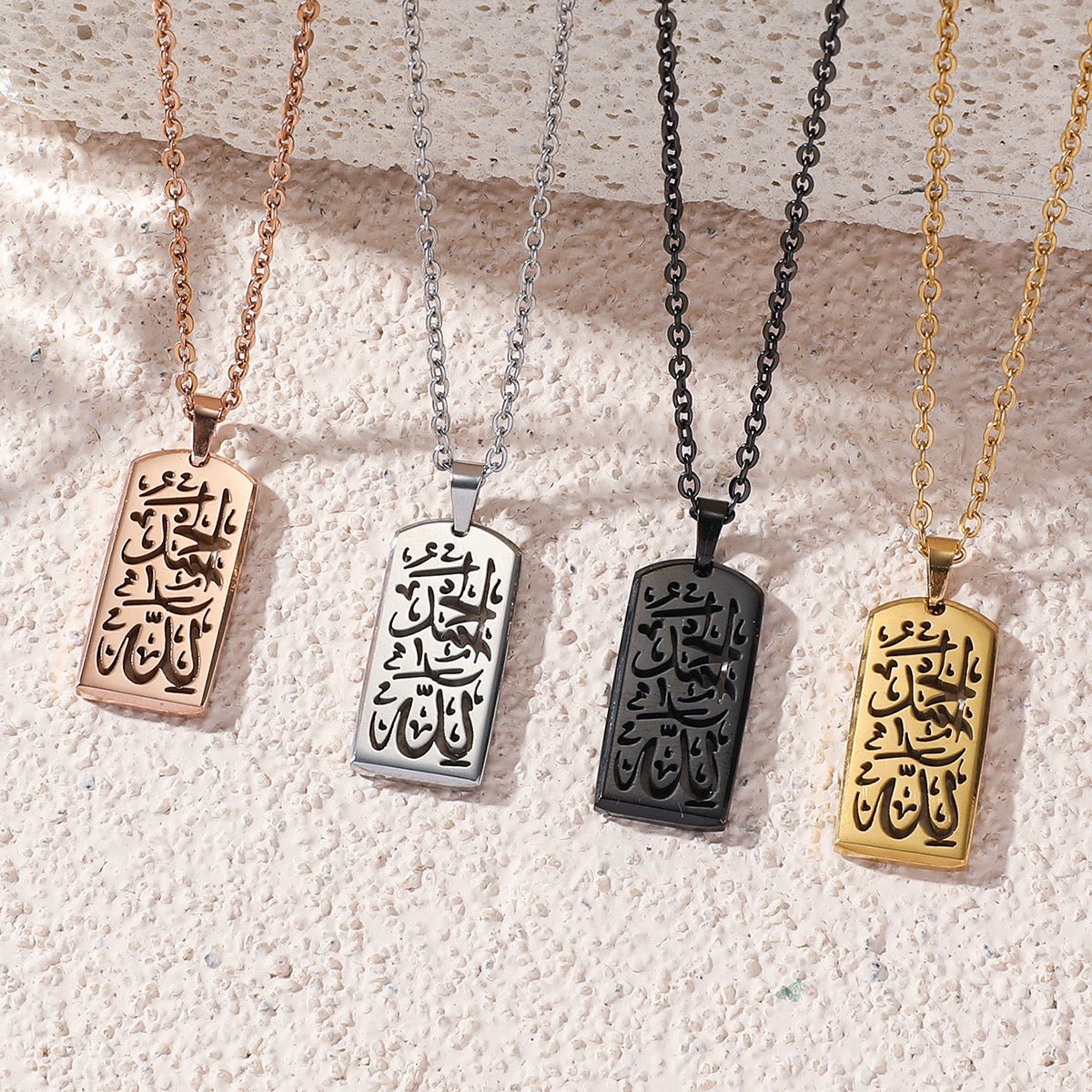 Versatile high - end letter rectangular pendant necklace(MAC228) - Mariam's Collection