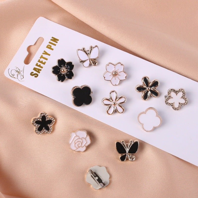 Vintage Enamel Brooch Pin Set(MAC366) - Mariam's Collection