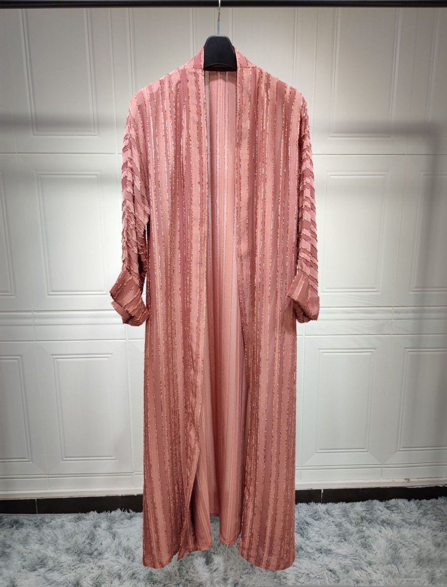 Vintage Knitted Cardigan Abaya | Modest Longline Open Front Jacket for Women(MOA217) - Mariam's Collection