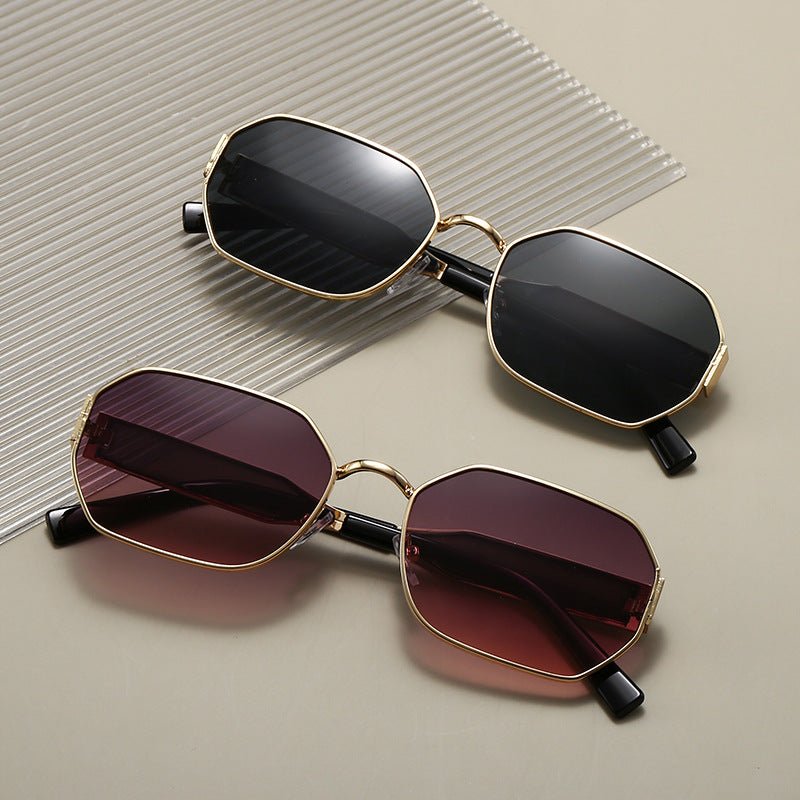 Vintage Narrow Frame Sunglasses – Retro Chic Accented Lenses for Women (MAC262) - Mariam's Collection