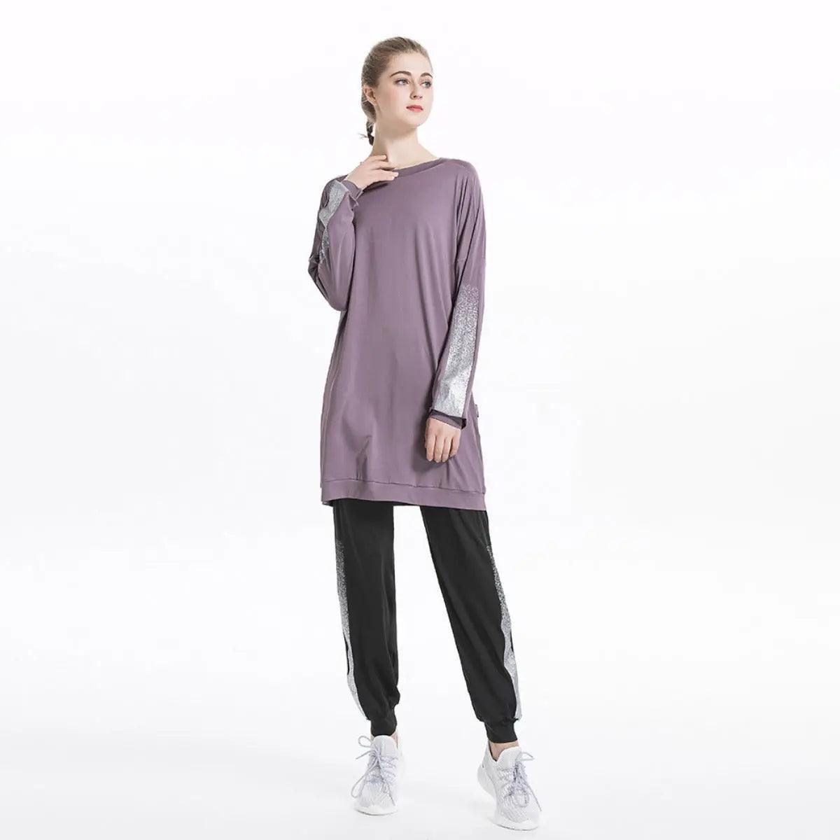 Women's Casual Two Piece Sweatsuit Set - Long Sleeve Crewneck and Joggers MB008 - Mariam's Collection