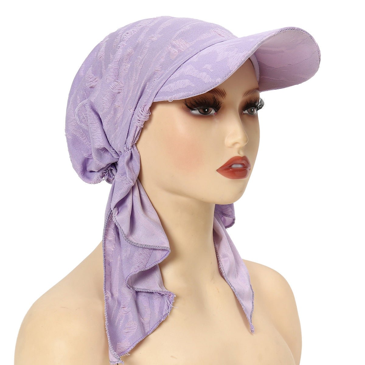 Women's Multi - Color Fashion Baseball Cap – Frayed Edge Boho Beanie with Feather Detail(MH113) - Mariam's Collection