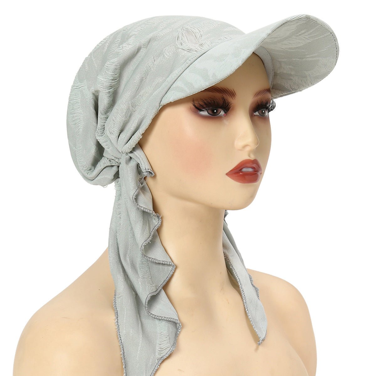 Women's Multi - Color Fashion Baseball Cap – Frayed Edge Boho Beanie with Feather Detail(MH113) - Mariam's Collection