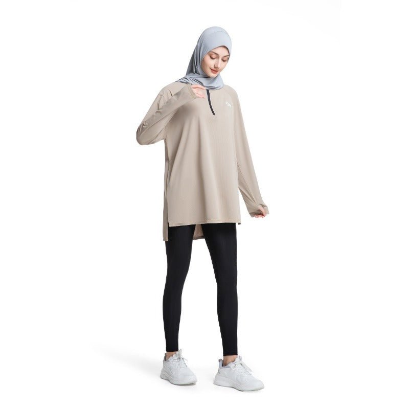 Women's Quick Dry Half Zip Running Top(MS115) - Mariam's Collection
