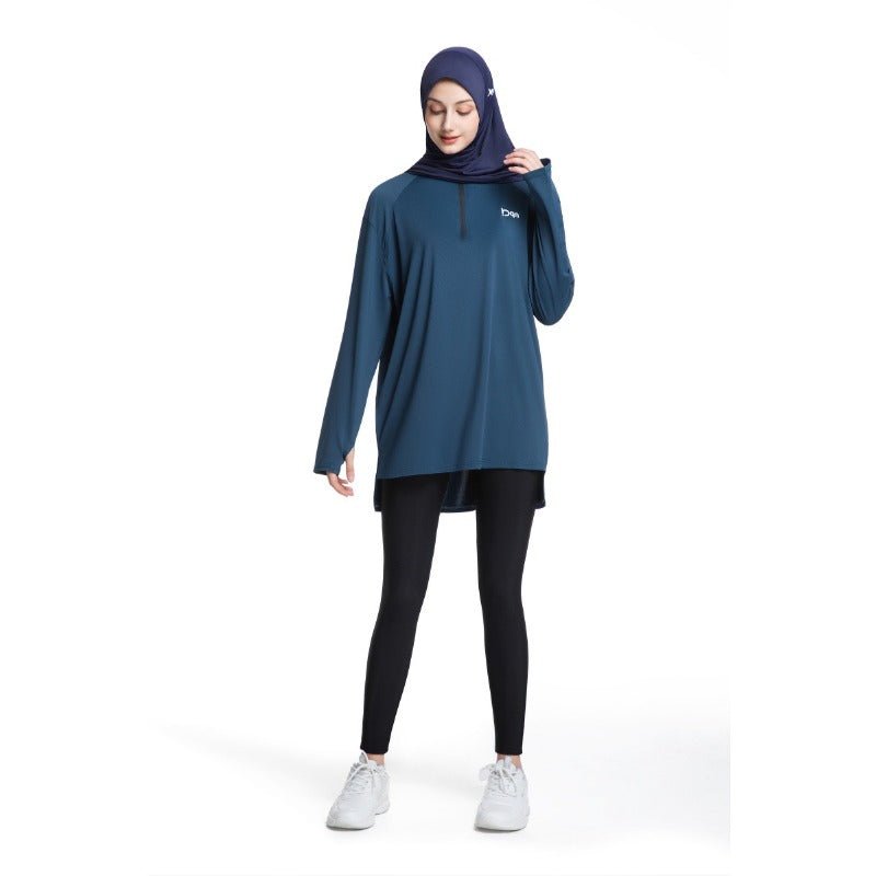 Women's Quick Dry Half Zip Running Top(MS115) - Mariam's Collection