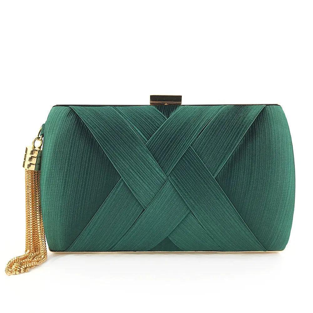 Women's Silk Evening Bag with Elegant Tassel Pendant - MAC032 Mariam's - Mariam's Collection