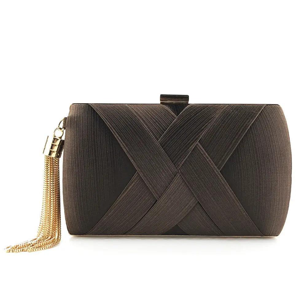 Women's Silk Evening Bag with Elegant Tassel Pendant - MAC032 Mariam's - Mariam's Collection