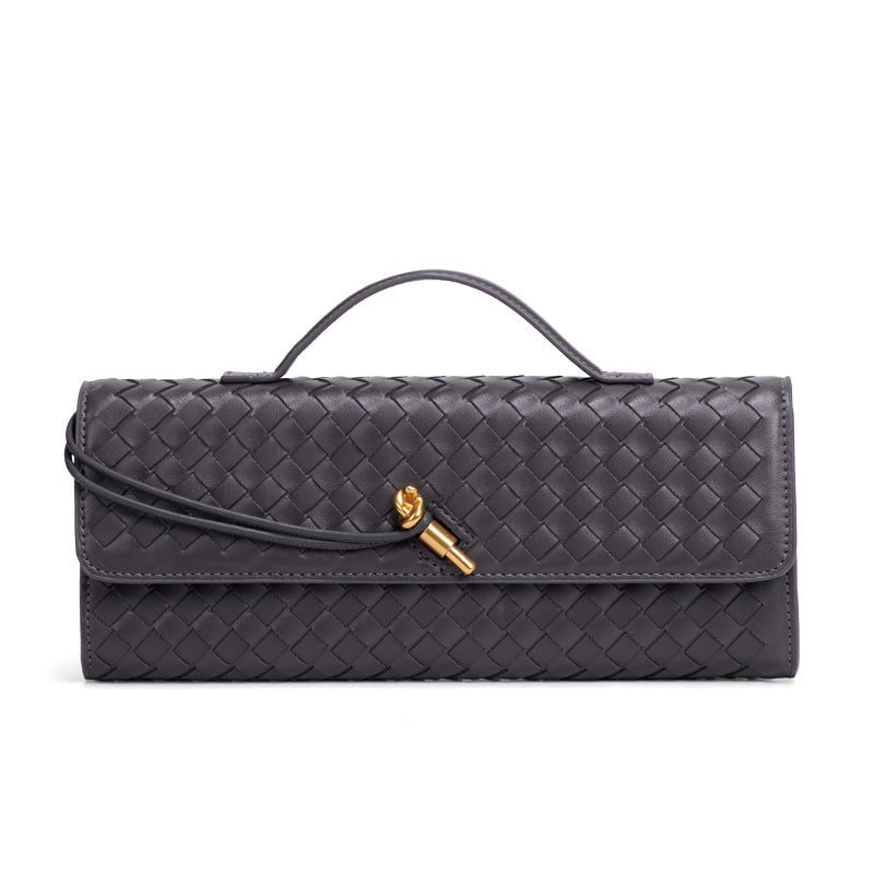 Woven PU Leather Clutch Bag(MAC432) - Mariam's Collection