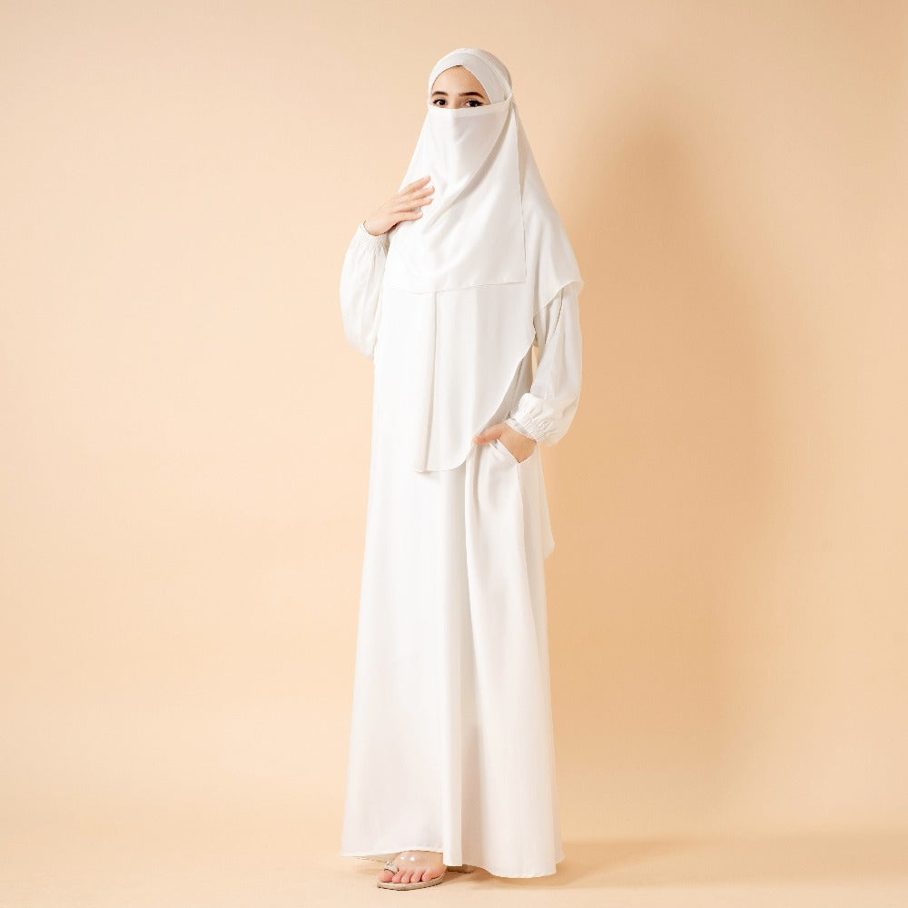 Abaya With Niqab and Khimar | Satin Niqab Khimar and Abaya(MK024)