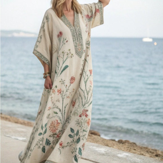 Printed Kaftan Maxi Dress(MS419)