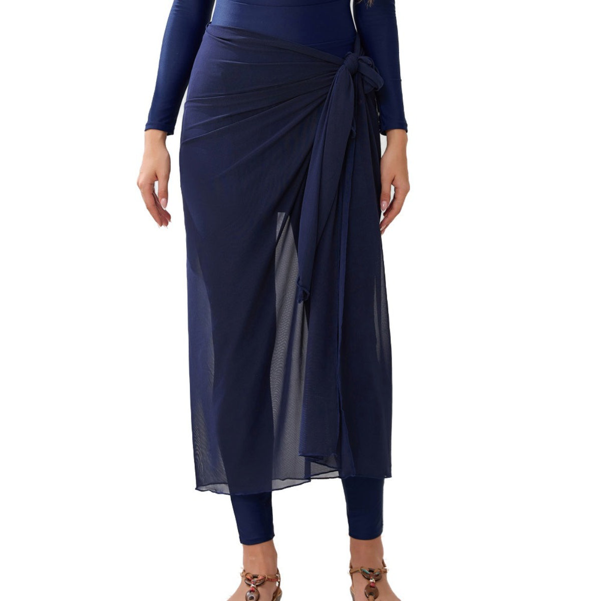 Long Sleeve Peplum Swim Set(MB025) - Mariam's Collection