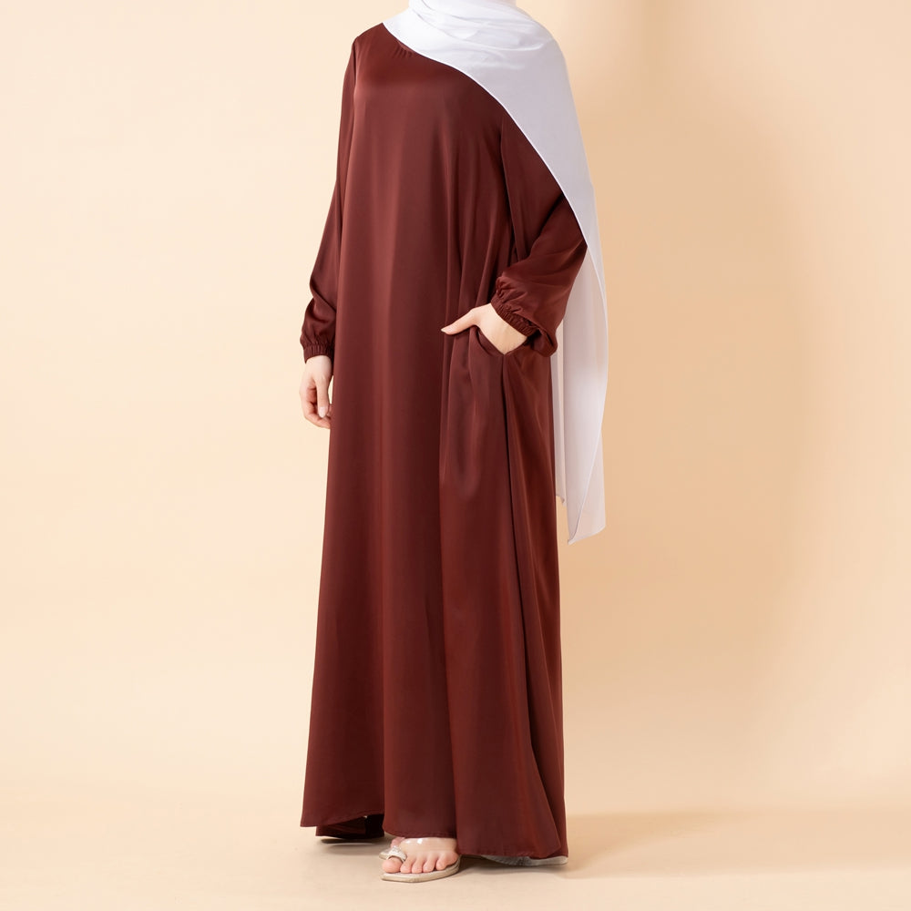 Modest Luxury Premium Satin Abaya | Umbrella Cut  Abaya(MA311)