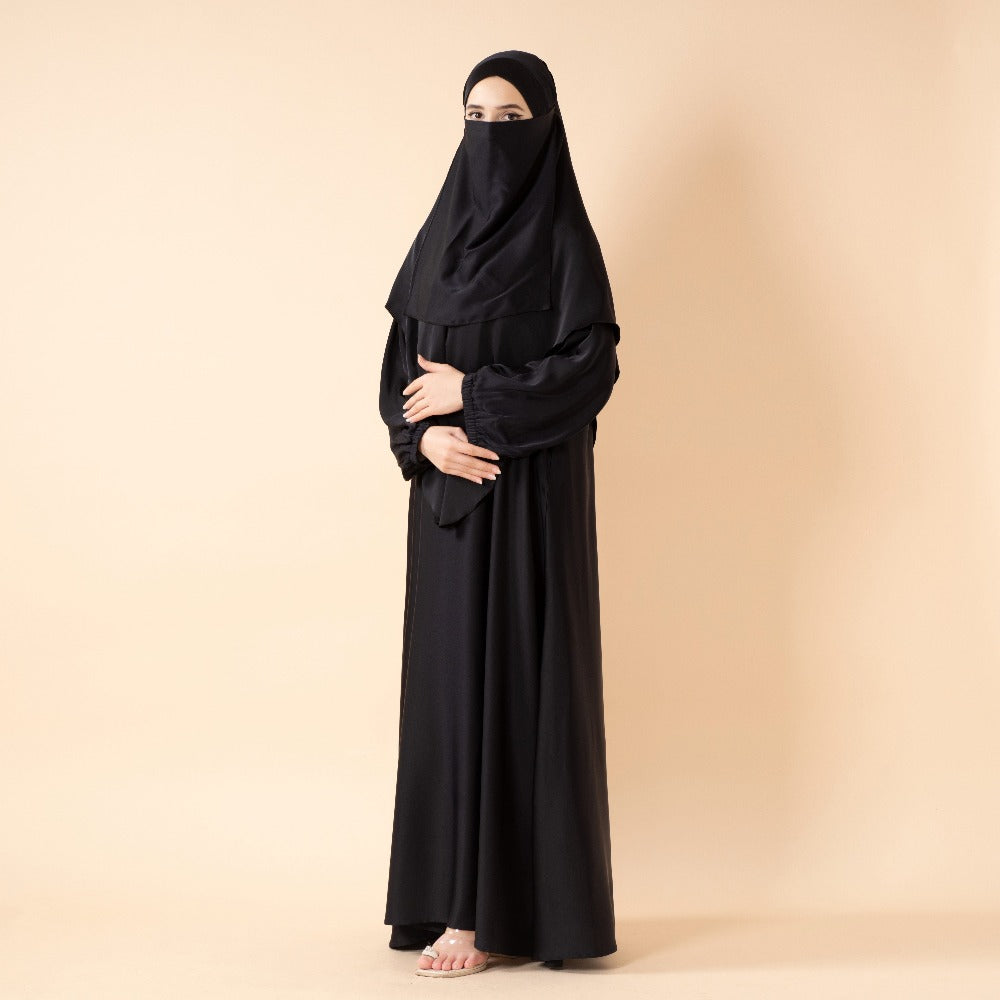 Abaya With Niqab and Khimar | Satin Niqab Khimar and Abaya(MK024)